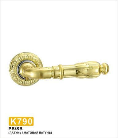 Ручки раздельные MSM K790 PB/SB (Полированная латунь / Матовая латунь) на круглом основании