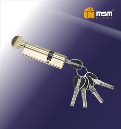 Цилиндровый механизм Msm CW100 PB 65*35 кл-верт (латунь) перфо