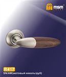Ручки раздельные MSM R417 SN/AW (Матовый никель/Дуб)  на круглом основании