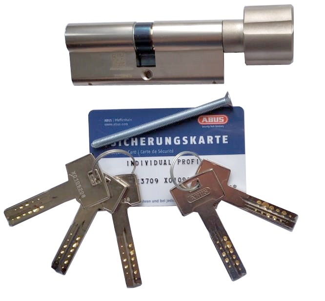 Механизм цилиндровый Abus X12R (Абус) 95 мм (55*40) никель, кл/вертушка