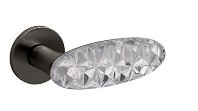 Ручки раздельные Olivari Crystal Diamond Basse U6 M246 (мат.суперантрацит./прозр.стекло)