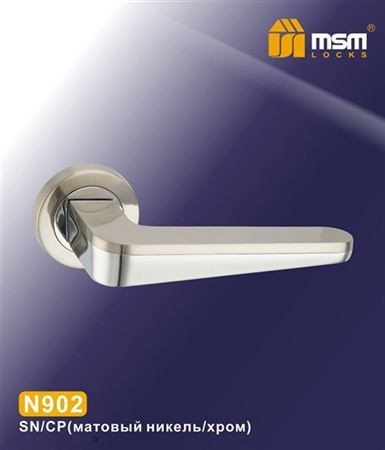 Ручки раздельные MSM N902 SN/CP (Матовый никель/Хром) на круглом основании